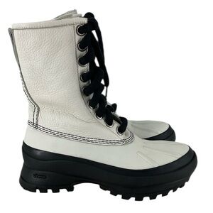 Jil Sander Lace Up Pebbled Leather Boot SZ 38 NEW